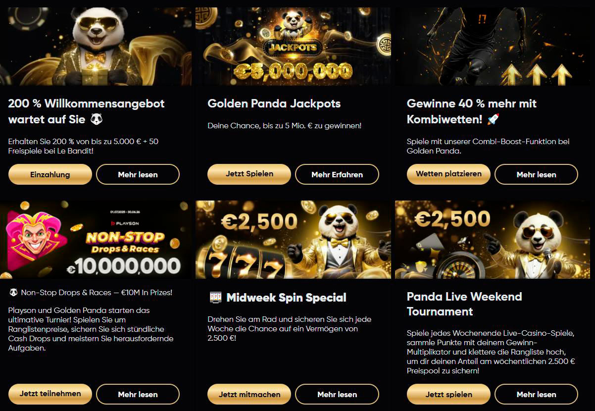 Bonusliste Golden Panda Casino